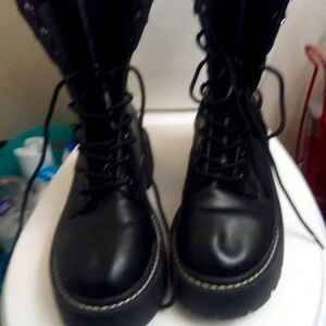 Black combat Footwear